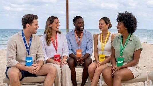 group of creators at the beach